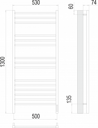 Сицилия П15 500х1300 электро (sensor quick touch) Полотенцесушитель TERMINUS)  Иваново - фото 3