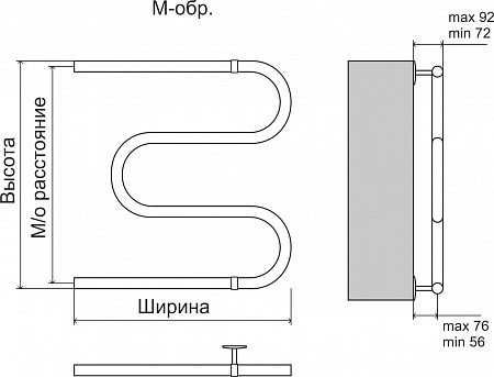 Эконом М-обр AISI 25 600х500 Полотенцесушитель  TERMINUS Иваново - фото 3