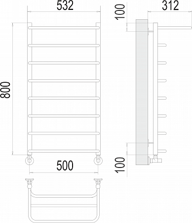 Полка П8 500х800  Полотенцесушитель  TERMINUS Иваново - фото 3