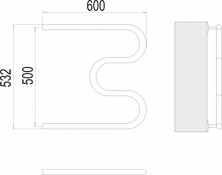 М-обр AISI 32х2 500х600 Полотенцесушитель  TERMINUS Иваново - фото 3
