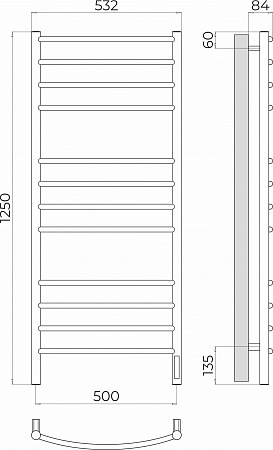 Классик П12 500х1250 Электро (quick touch) Полотенцесушитель TERMINUS Иваново - фото 3