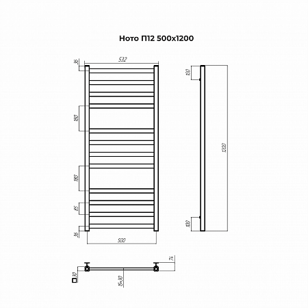 Ното П12 500х1200 Полотенцесушитель TERMINUS Иваново - фото 3