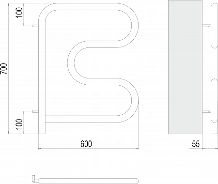 Электро 25 F-обр 600х600 поворотный Полотенцесушитель TERMINUS Иваново - фото 3