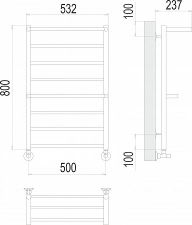 Аврора с 2-мя/п П8 500х800 Полотенцесушитель TERMINUS Иваново - фото 3