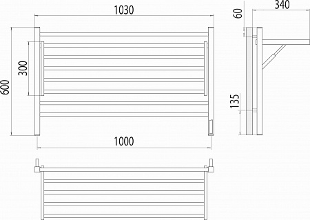 Горизонт П8 1000х600 электро (sensor quick touch) Полотенцесушитель TERMINUS Иваново - фото 5