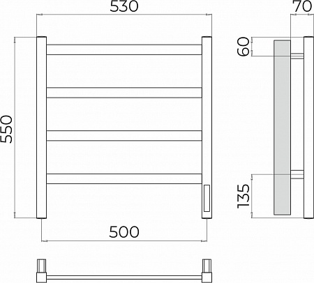 Ното П4 500х550 Электро (quick touch) Полотенцесушитель TERMINUS Иваново - фото 3