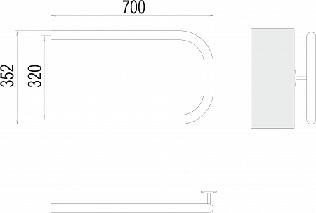 П-обр AISI 32х2 320х700 Полотенцесушитель  TERMINUS Иваново - фото 3