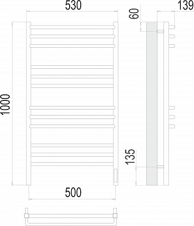 Соренто П12 500х1000 электро (sensor quick touch) Полотенцесушитель  TERMINUS Иваново - фото 3