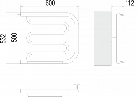 Фокстрот БШ 500х600 Полотенцесушитель   TERMINUS Иваново - фото 3