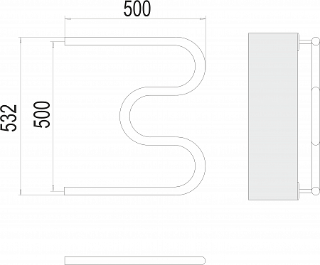 М-обр AISI 32х2 500х500 Полотенцесушитель  TERMINUS Иваново - фото 3