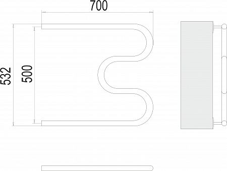М-обр AISI 32х2 500х700 Полотенцесушитель  TERMINUS Иваново - фото 3