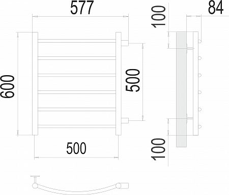 Классик П6 500х600 бп500 Полотенцесушитель  TERMINUS Иваново - фото 3