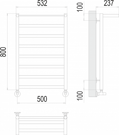 Хендрикс П8 500х800 Полотенцесушитель  TERMINUS Иваново - фото 3