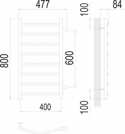 Классик П8 400х800 бп600 Полотенцесушитель  TERMINUS Иваново - фото 3