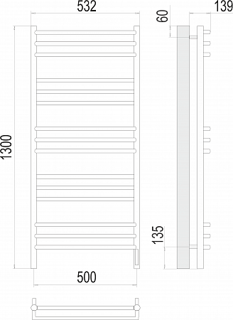 Прато П15 500х1300 электро (sensor quick touch) Полотенцесушитель  TERMINUS Иваново - фото 3