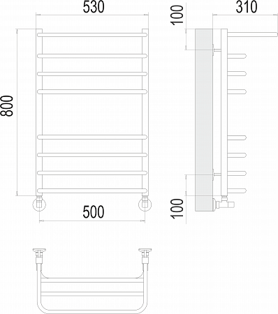 Арктур П8 500х800 Полотенцесушитель  TERMINUS Иваново - фото 3