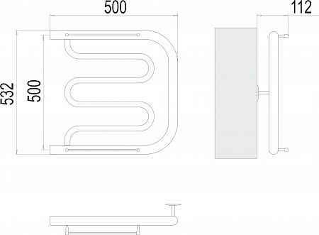 Фокстрот БШ 500х500 Полотенцесушитель  TERMINUS Иваново - фото 3